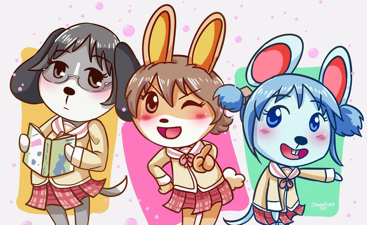 Mai, Yuuko, Mio as Animal Crossing